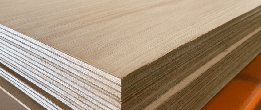 Stack of Meranti plywood sheets ready for use