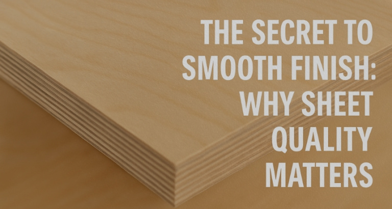 close up of a clean, smooth plywood sheet used for high quality finishing work