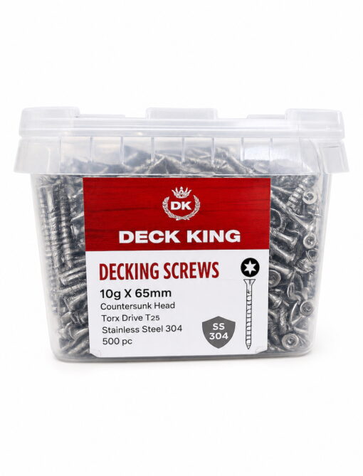10g x 65mm Countersunk Stainless Steel Decking Screws 500 pc