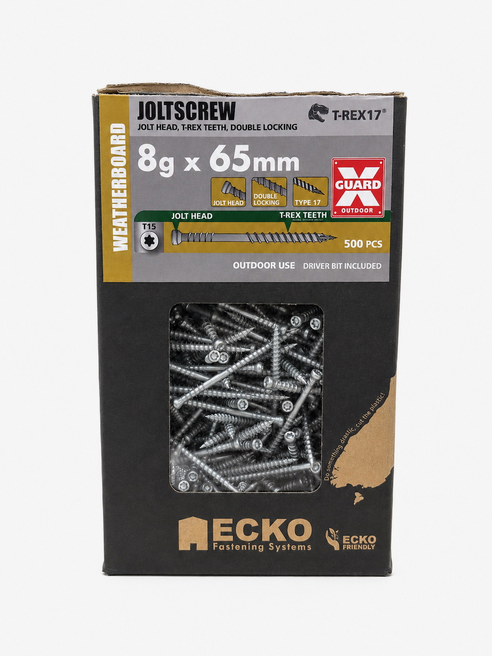 8g x 65 DK Jolt Screw XGuardBugle 500 Pack - Weatherboard
