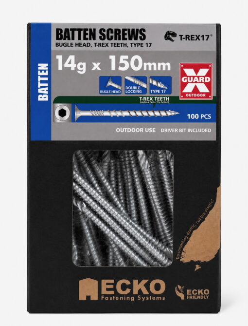 14G x 150 Batten Screw XGuard Bugle Head T-REX17 (100 Pack)