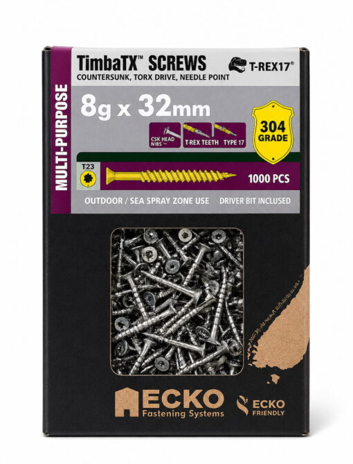 8G x 32 CSK Torx T20 Needle SS304 (1000 Pack)